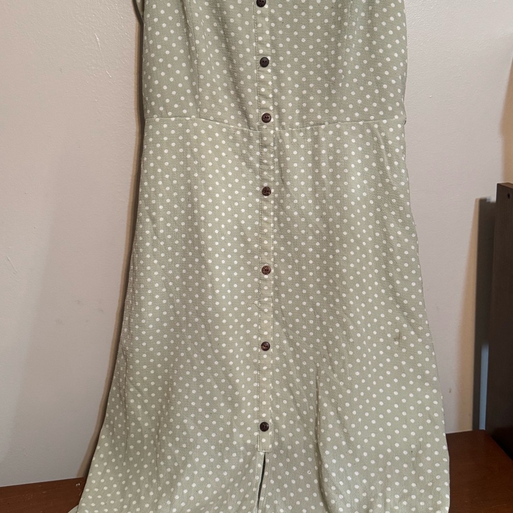 Polka Dot Button-Up Dress